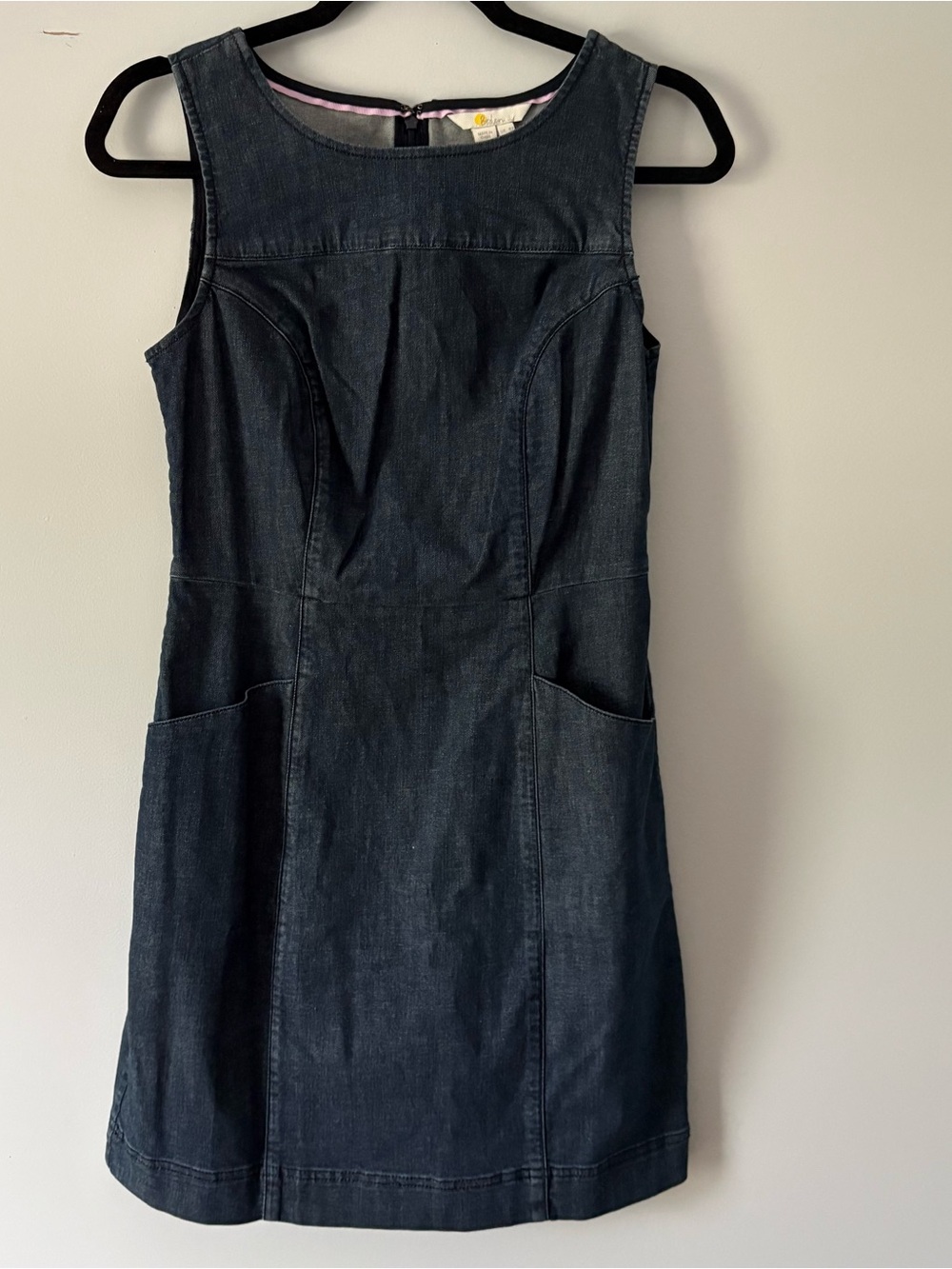 Biden Dark Denim Sleeveless Shift Dress Fitted